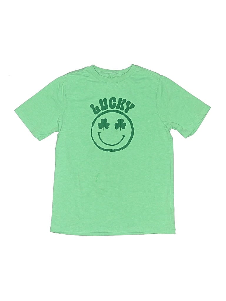 Pre-owned Wonder Nation Kids' Short Sleeve Top Green Crew Neck Tops