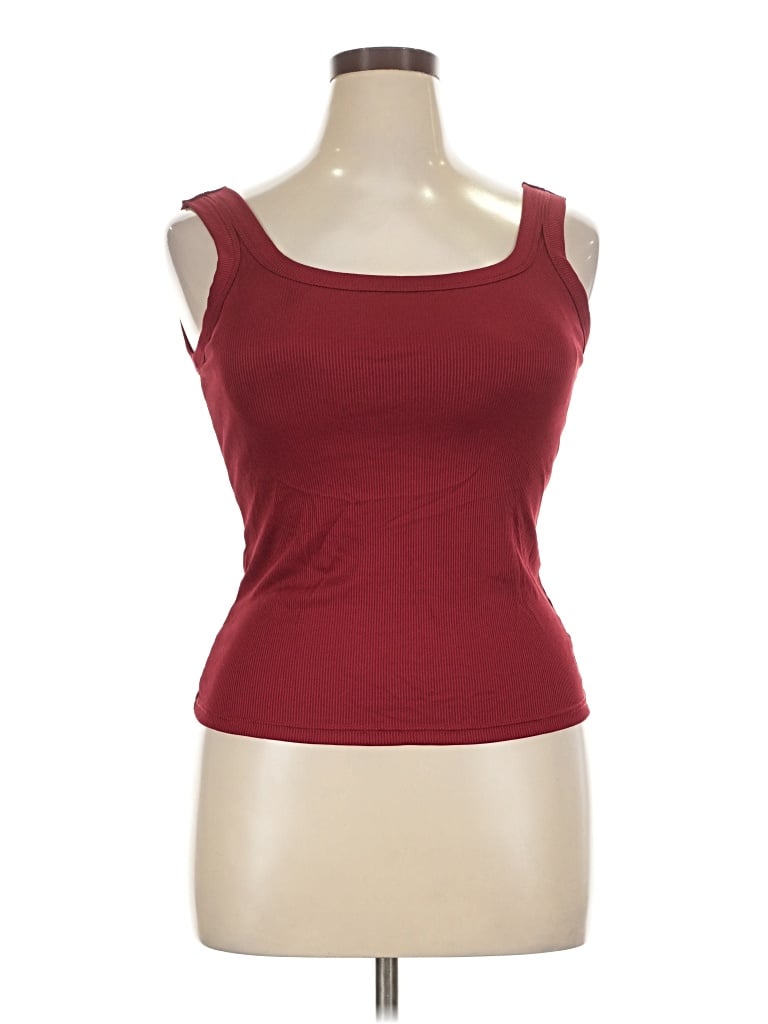 Pre-owned Unbranded Tank Top Burgundy Strapless Neckline Tops