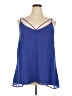Michel Studio 100% Polyester Blue Sleeveless Blouse Size 20 - photo 1