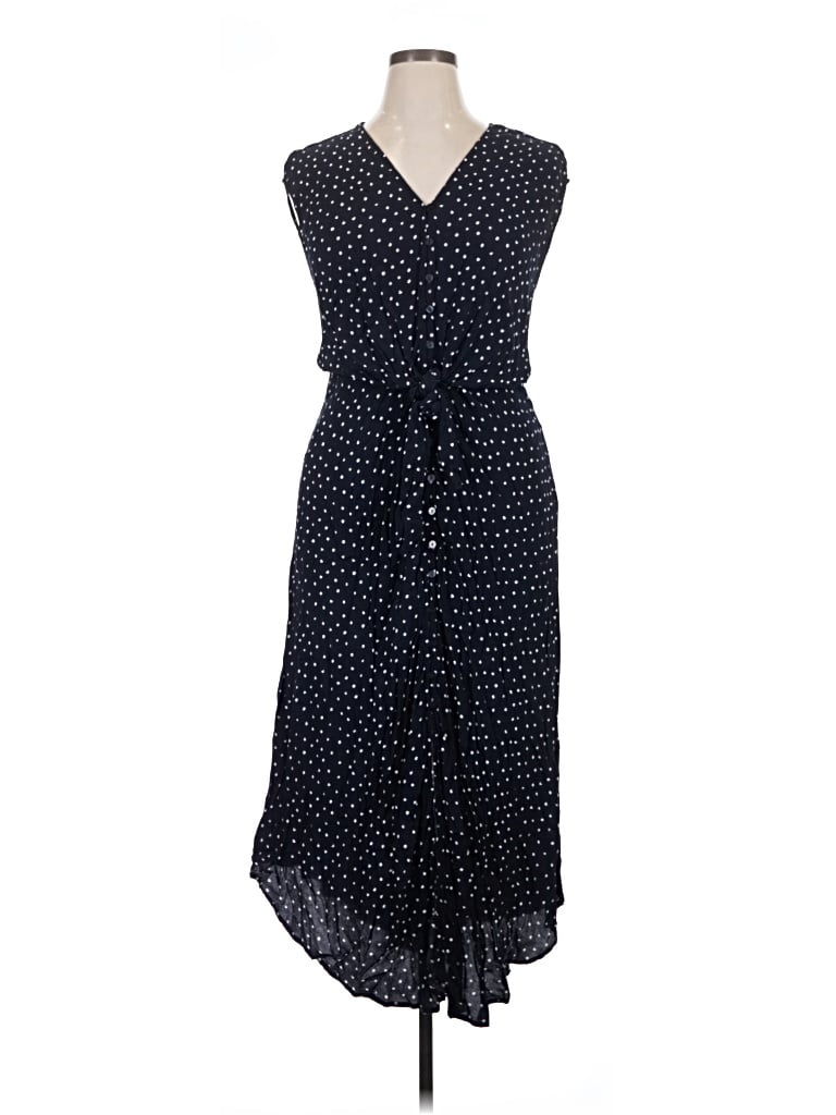 Pre-owned Ellos Sleeveless Top Blue Plunge Neckline Tops