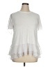 MULTIPLES Ivory White Short Sleeve Top Size XL - photo 1