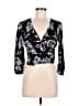 Maje 100% Viscose Black Purple 3/4 Sleeve Blouse Size Med (2) - photo 1