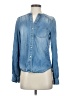 Trouve 100% Lyocell Blue Long Sleeve Blouse Size XS - photo 1