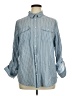 St. John's Bay 100% Cotton Stripes Blue Long Sleeve Button-Down Shirt Size 1X - photo 1