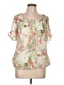 Sara Michelle 100% Polyester Ivory Short Sleeve Blouse Size L - photo 1