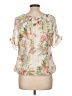Sara Michelle 100% Polyester Ivory Short Sleeve Blouse Size L - photo 2