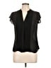 H&M 100% Polyester Black Short Sleeve Blouse Size 10 - photo 1