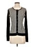 August Silk Houndstooth Black Cardigan Size S - photo 1