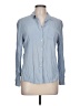 confess 100% Rayon Blue Long Sleeve Button-Down Shirt Size L - photo 1