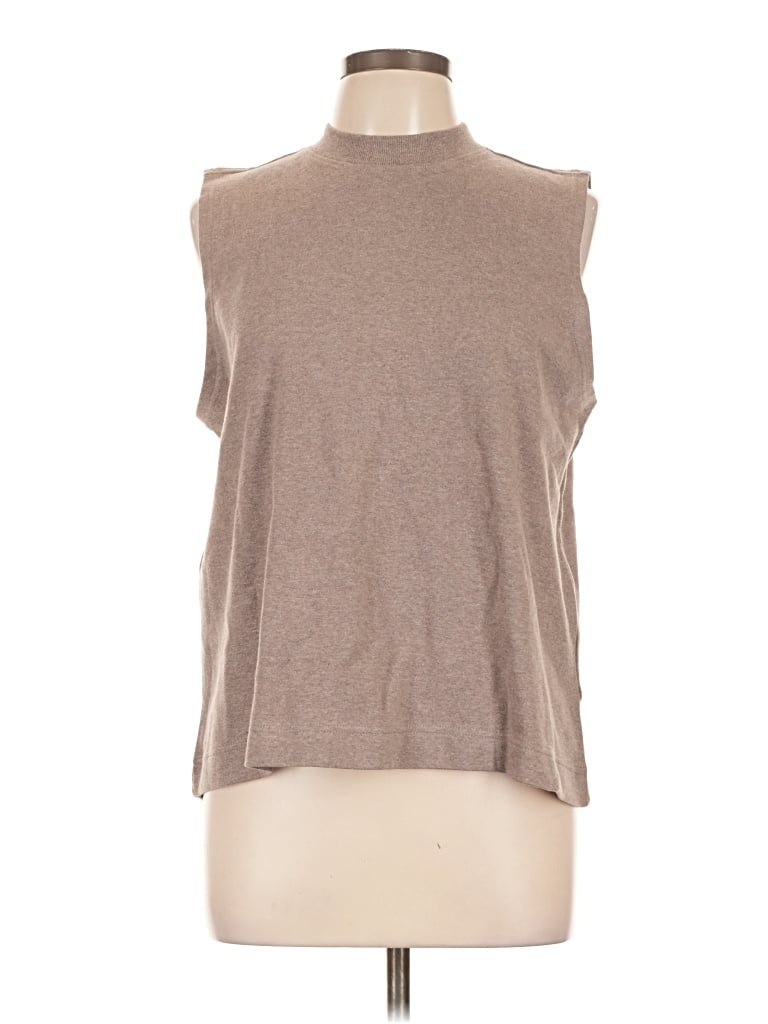 Pre-owned Pact Sleeveless T-shirt In Brown