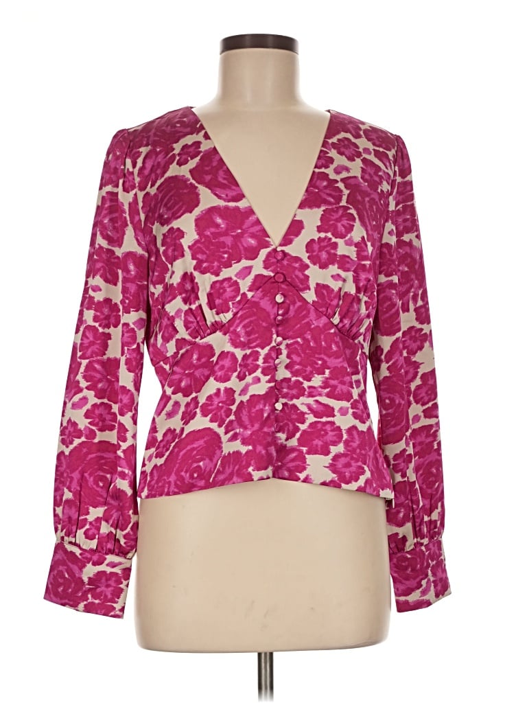 Pre-owned Jcrew 3/4 Sleeve Blouse In Pink