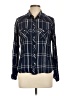 Route 66 100% Rayon Plaid Blue Long Sleeve Button-Down Shirt Size L - photo 1