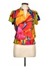 Sam and Jess 100% Rayon Tropical Orange Short Sleeve Blouse Size L (petite) - photo 1