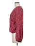 Leith 100% Polyester Floral Red Burgundy Long Sleeve Blouse Size M - photo 5