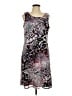 Dana Buchman 100% Polyester Print Gray Casual Dress Size L - photo 1