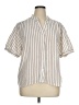 Lucky & Coco 100% Polyester Stripes Ivory Short Sleeve Blouse Size XL - photo 1