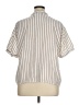 Lucky & Coco 100% Polyester Stripes Ivory Short Sleeve Blouse Size XL - photo 2