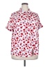 Woman Within Floral Red Short Sleeve Blouse Size 18 (L) - photo 1
