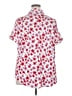 Woman Within Floral Red Short Sleeve Blouse Size 18 (L) - photo 2