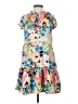 Entro 100% Polyester Print Blue Casual Dress Size S - photo 1