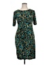 Connected Apparel Animal Print Teal Cocktail Dress Size 14 - photo 1