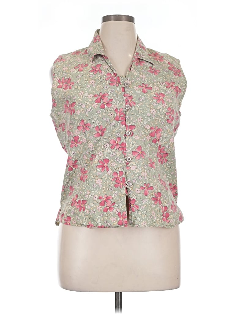 Pre-owned Woolrich Sleeveless Button Down Shirt In Green