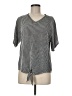 Gyft Gray Short Sleeve Blouse Size M - photo 1