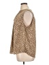 Monday Fun 100% Polyester Animal Print Brown Sleeveless Blouse Size 1X - photo 5