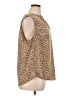 Monday Fun 100% Polyester Animal Print Brown Sleeveless Blouse Size 1X - photo 4