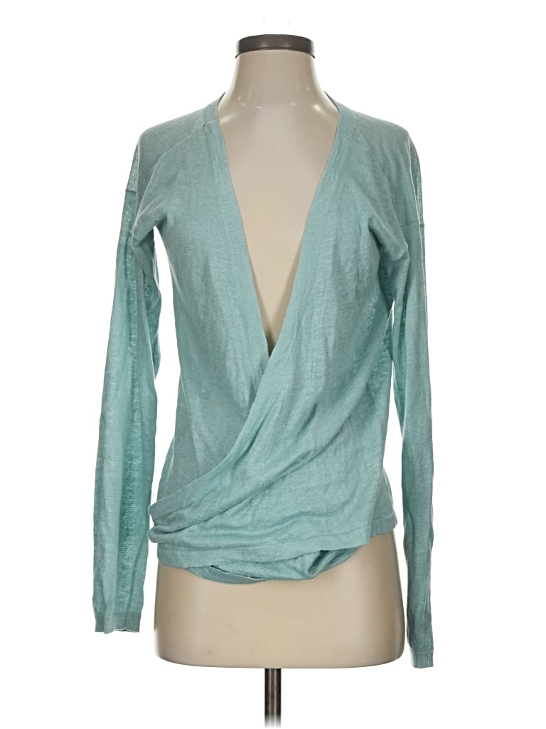 Pre-owned Garnet Hill Cardigan Sweater In Teal
