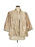 DressBarn 100% Polyester Metallic Gold Tan Jacket Size 22 - photo 1