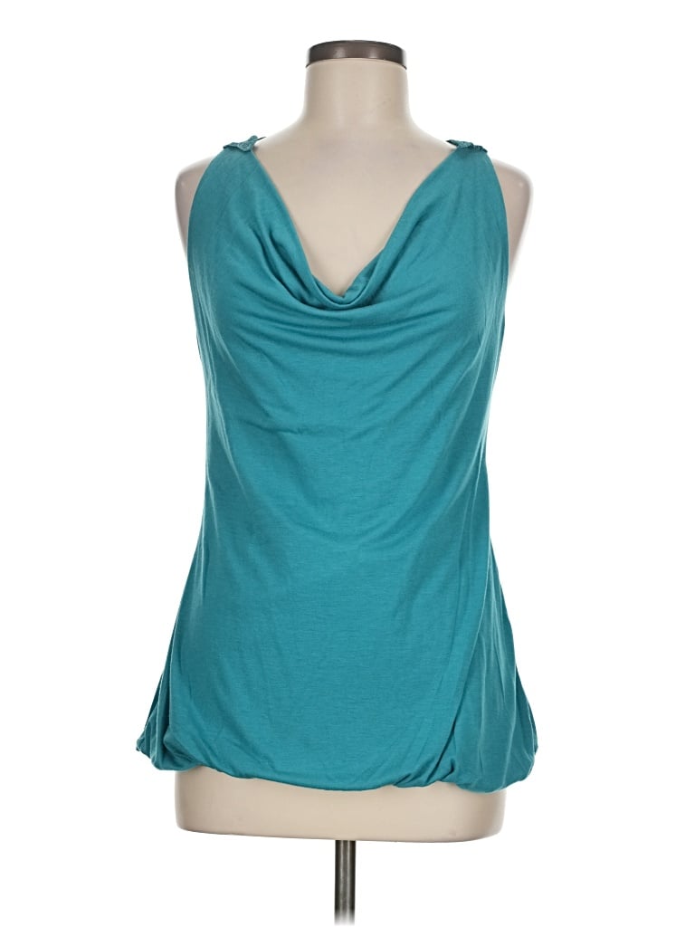Pre-owned Twenty One Sleeveless Top Teal Cowl Neck Tops