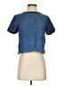Zara 100% Lyocell Blue Short Sleeve Blouse Size XS - photo 1