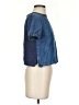 Zara 100% Lyocell Blue Short Sleeve Blouse Size XS - photo 4