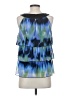 AGB 100% Polyester Blue Sleeveless Blouse Size S - photo 2