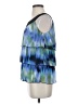 AGB 100% Polyester Blue Sleeveless Blouse Size S - photo 5