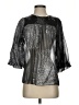 Poleci Metallic Silver 3/4 Sleeve Blouse Size 2 - photo 1