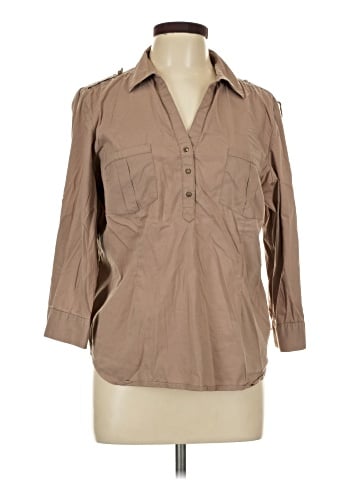 M&S 3/4 Sleeve Button-Down Shirt (view 1)