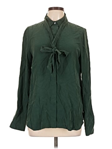 FRAME Long Sleeve Silk Top (view 1)