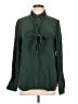 FRAME 100% Silk Green Long Sleeve Silk Top Size L - photo 1