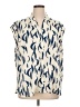 Monday Fun 100% Polyester Print Ivory Sleeveless Blouse Size 1X - photo 1