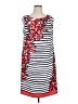 AGB 100% Polyester Graphic Blue Casual Dress Size 14 - photo 1