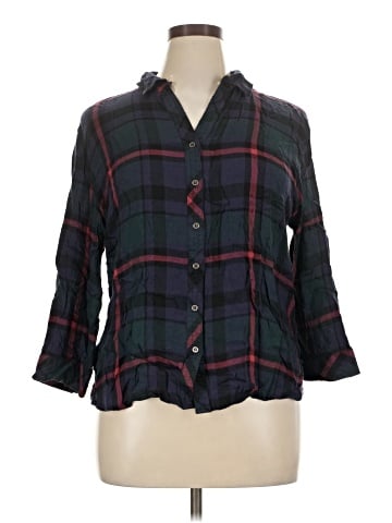 Hester & Orchard 3/4 Sleeve Button-Down Shirt (view 1)
