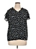 Pleione 100% Polyester Black Short Sleeve Blouse Size XL - photo 1