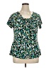Notations Teal Short Sleeve Blouse Size XL - photo 1