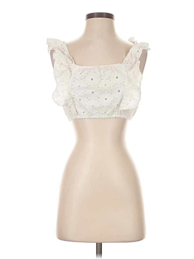 Pre-owned 7 For All Mankind Sleeveless Blouse In Ivory