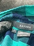 Sandra Checkered-gingham Teal Long Sleeve Button-Down Shirt Size S - photo 7