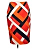 Ann Taylor Graphic Orange Casual Skirt Size 4 - photo 1