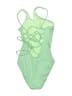 Becca Solid Green One Piece Swimsuit Size M - photo 2