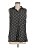 Pure Amici Black Sleeveless Button-Down Shirt Size M - photo 1